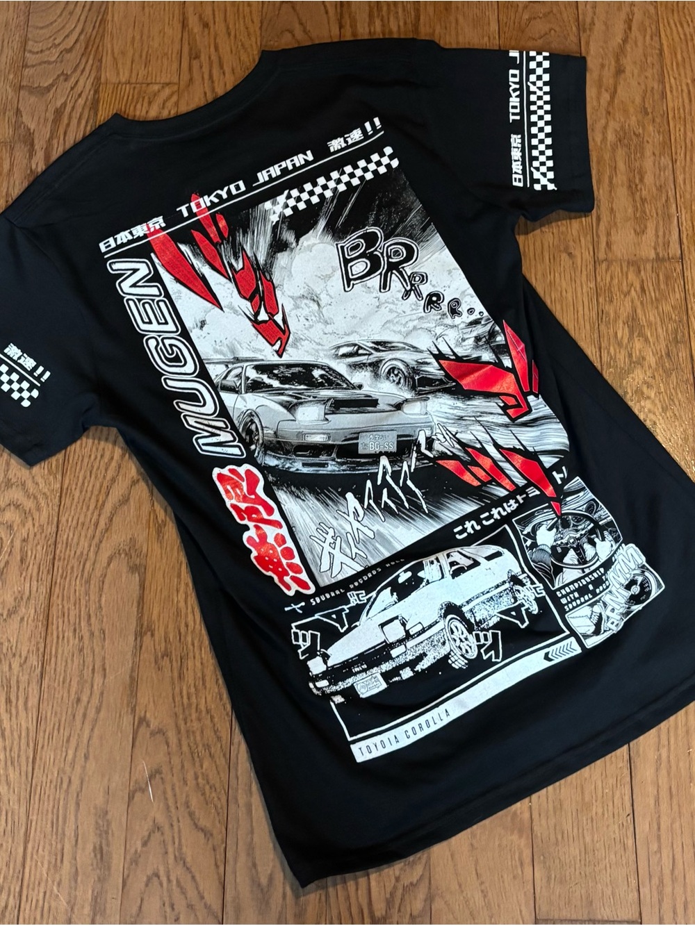 Black Graphic Racing Tee